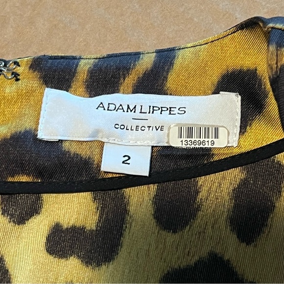 Adam Lippes animal print asymmetric satin top, sleeveless, size 2 - Picture 2 of 13